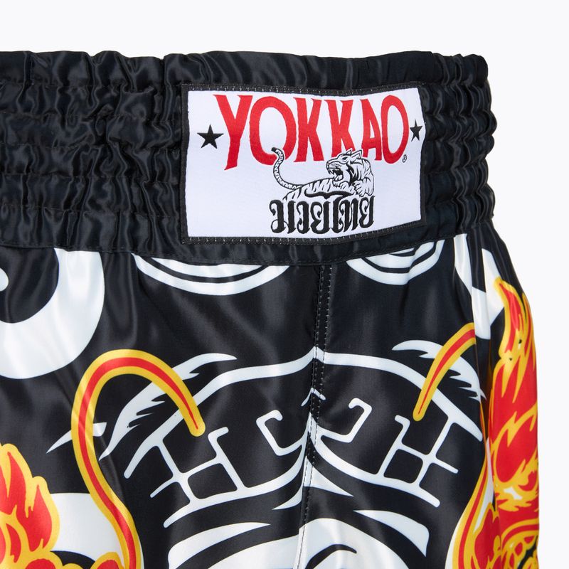Pantaloncini da allenamento da uomo YOKKAO Dragon Muay Thai black/white 4