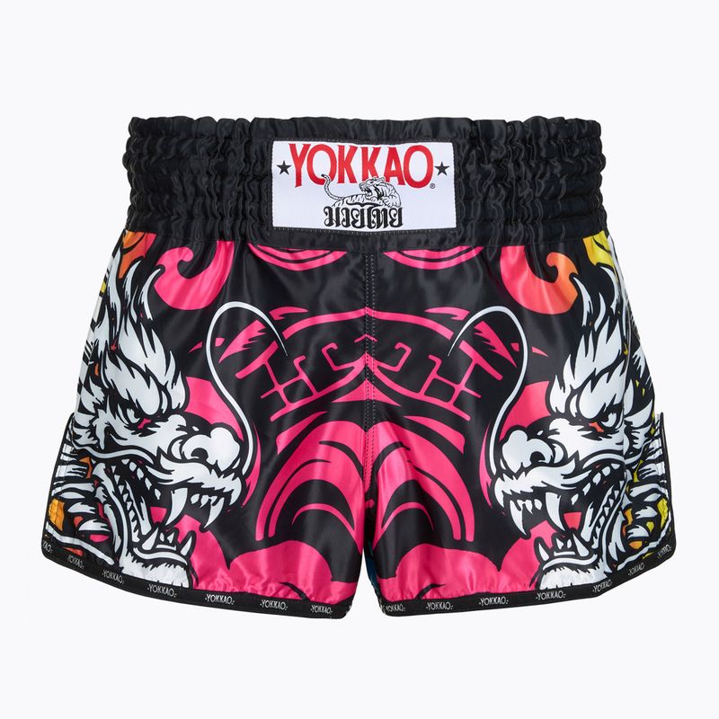 Pantaloncini da allenamento da uomo YOKKAO Dragon Muay Thai pink/blue