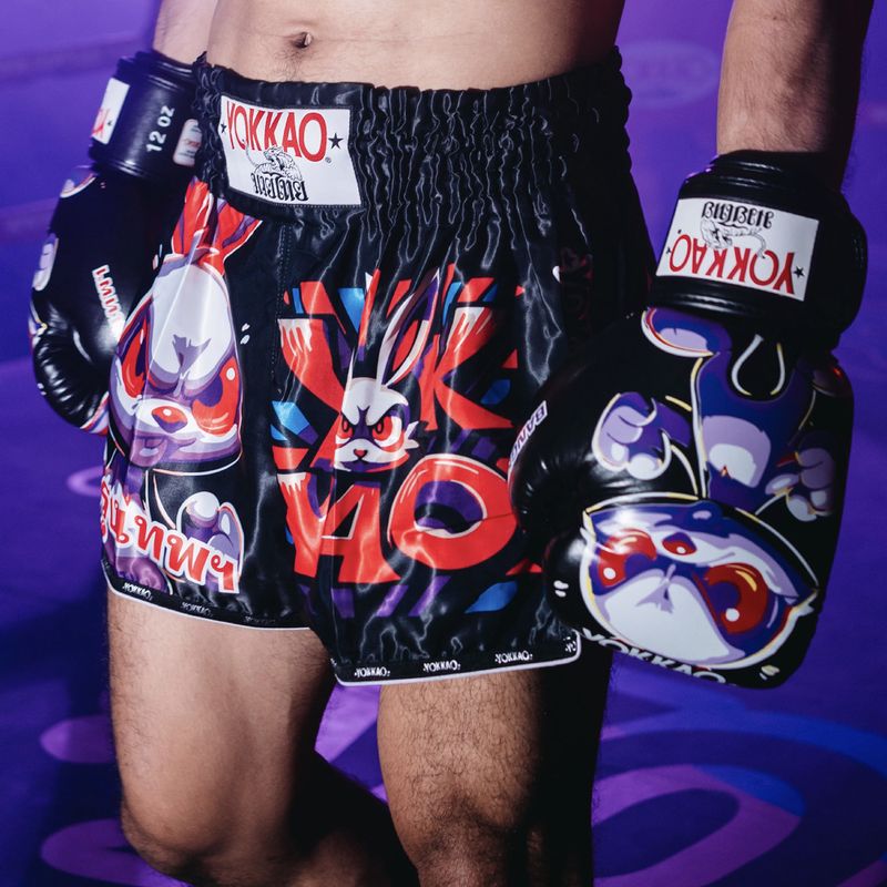Pantaloncini da allenamento da uomo YOKKAO Angry Rabbit Muay Thai black 5