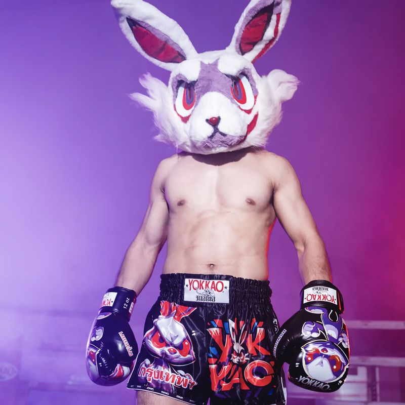 Pantaloncini da allenamento da uomo YOKKAO Angry Rabbit Muay Thai black 6