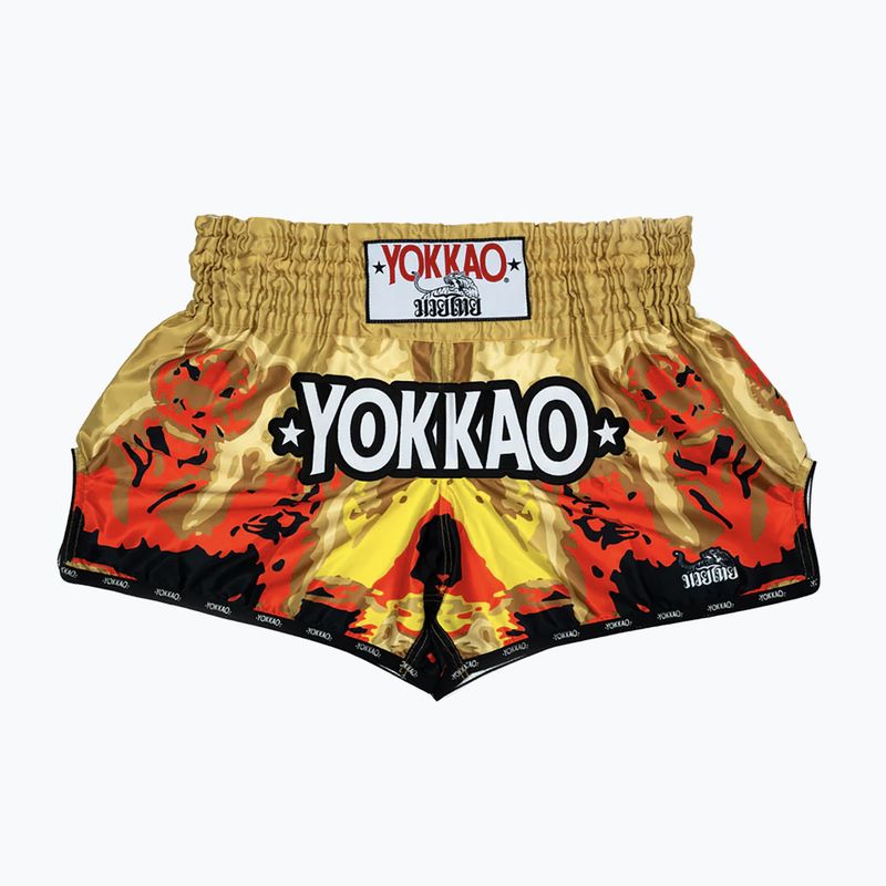 Pantaloncini da allenamento da uomo YOKKAO Tiger Family Muay Thai gold