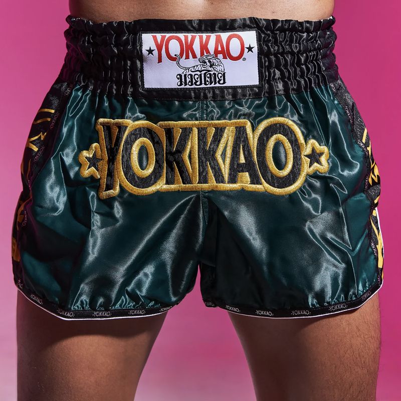 Pantaloncini da allenamento da uomo YOKKAO Original Muay Thai green 7