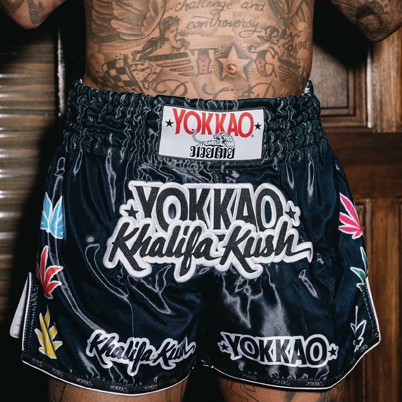 Pantaloncini da allenamento da uomo YOKKAO Khalifa Kush Muay Thai black 6