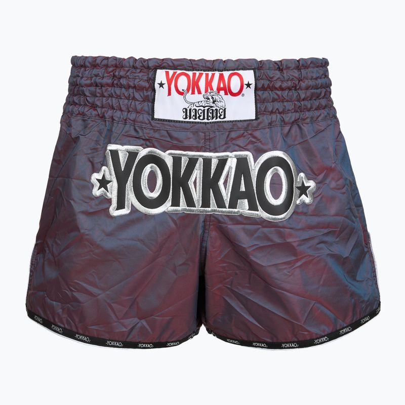 Pantaloncini da allenamento da uomo YOKKAO Lunar Muay Thai iridescent blue grey