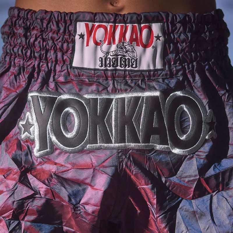 Pantaloncini da allenamento da uomo YOKKAO Lunar Muay Thai iridescent blue grey 13