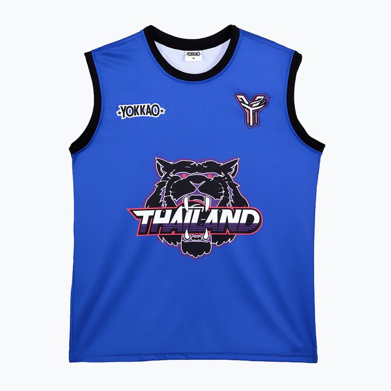 Maglietta da allenamento da uomo YOKKAO Tiger Workout Tank Top blue