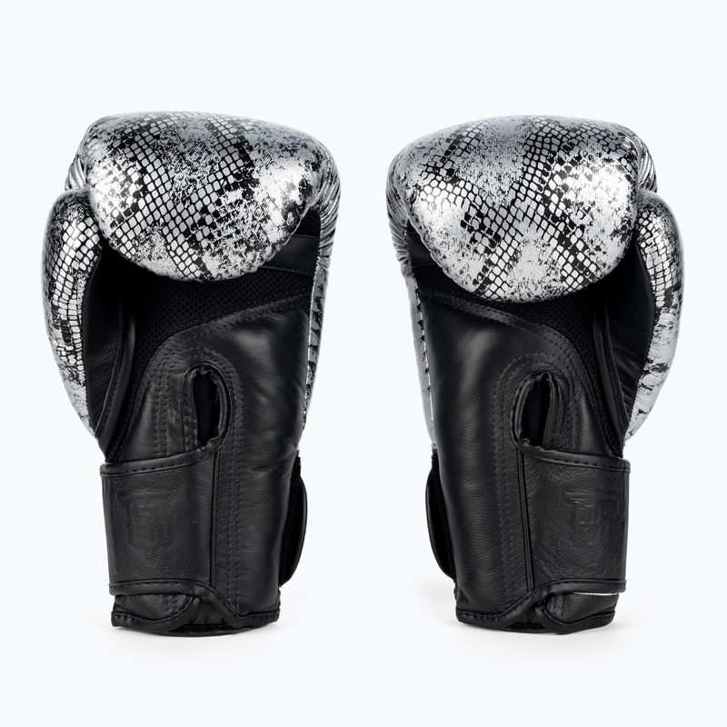 Guantoni da boxe Top King Muay Thai Super Star Air Snake nero/argento 2