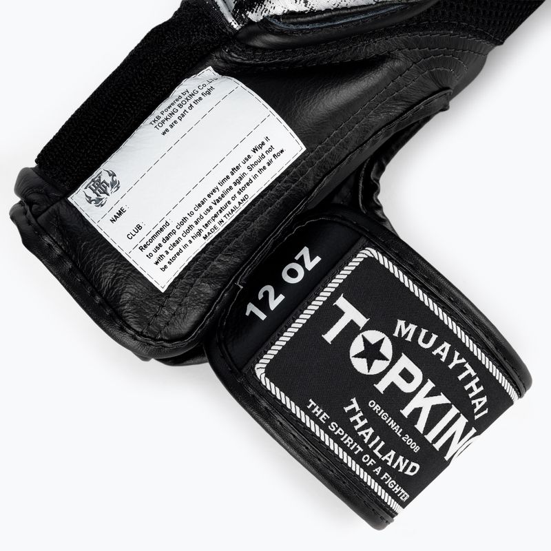Guantoni da boxe Top King Muay Thai Super Star Air Snake nero/argento 5