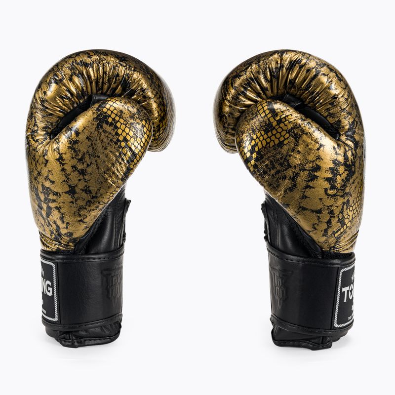 Guantoni da boxe Top King Muay Thai Super Star Air Snake nero/oro 3