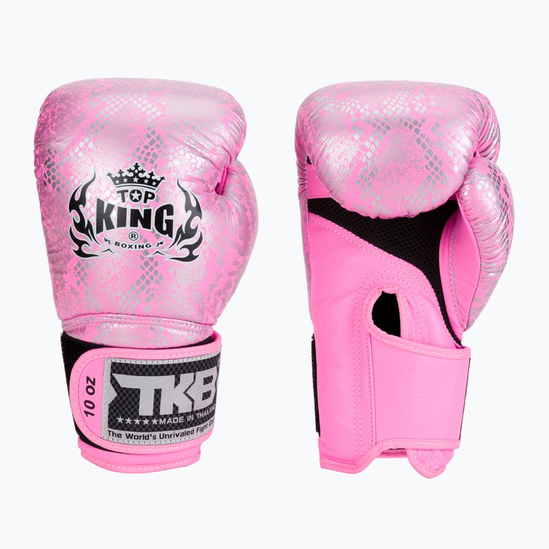 Guantoni da boxe Top King Muay Thai Super Star Air rosa/argento