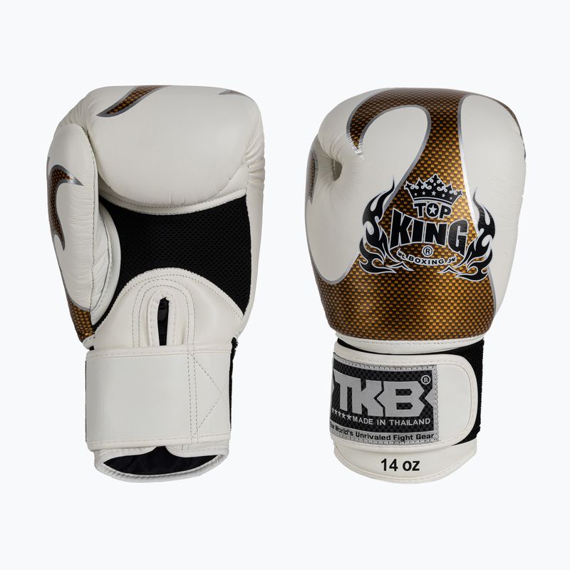 Top King Muay Thai Empower guanti da boxe bianchi