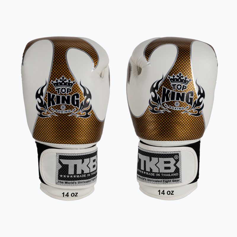 Top King Muay Thai Empower guanti da boxe bianchi 2