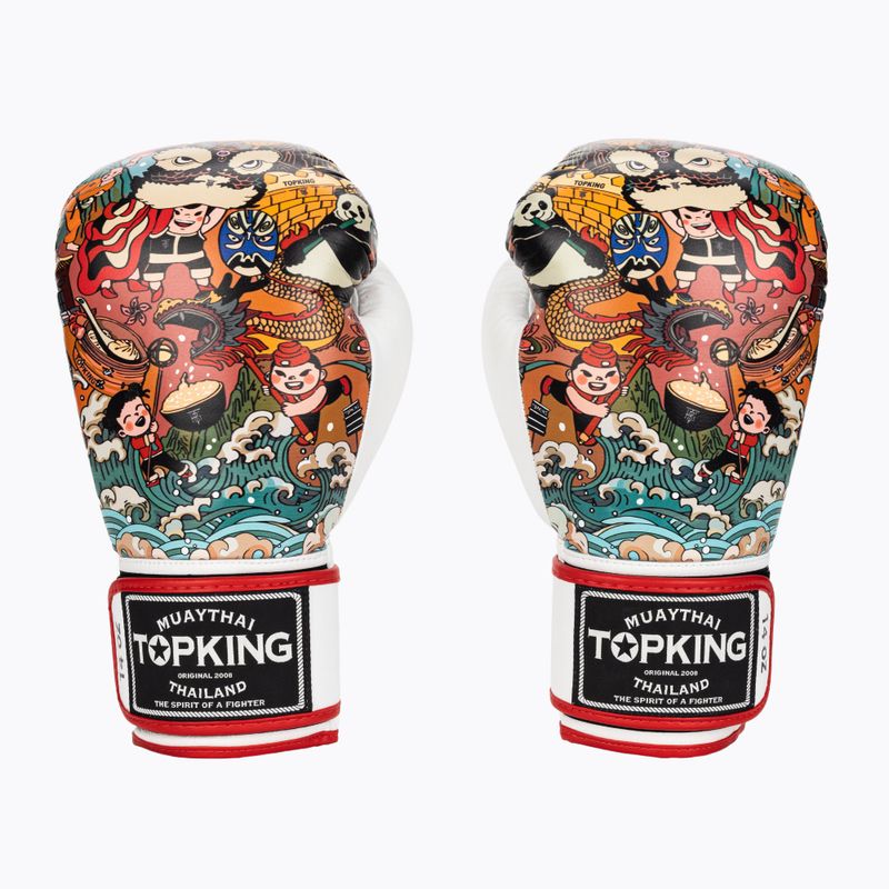 Guanti da boxe Top King Boxing Culture bianco/rosso TKBGCT-SL-1C1 2