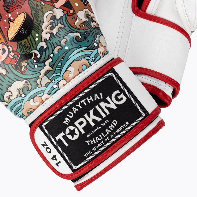 Guanti da boxe Top King Boxing Culture bianco/rosso TKBGCT-SL-1C1 5