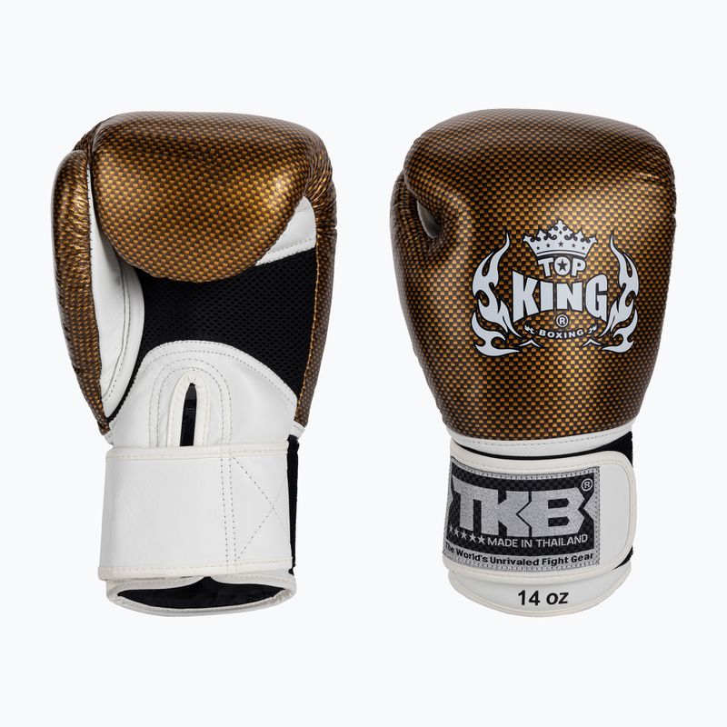Guantoni da boxe Top King Muay Thai Empower bianco/oro