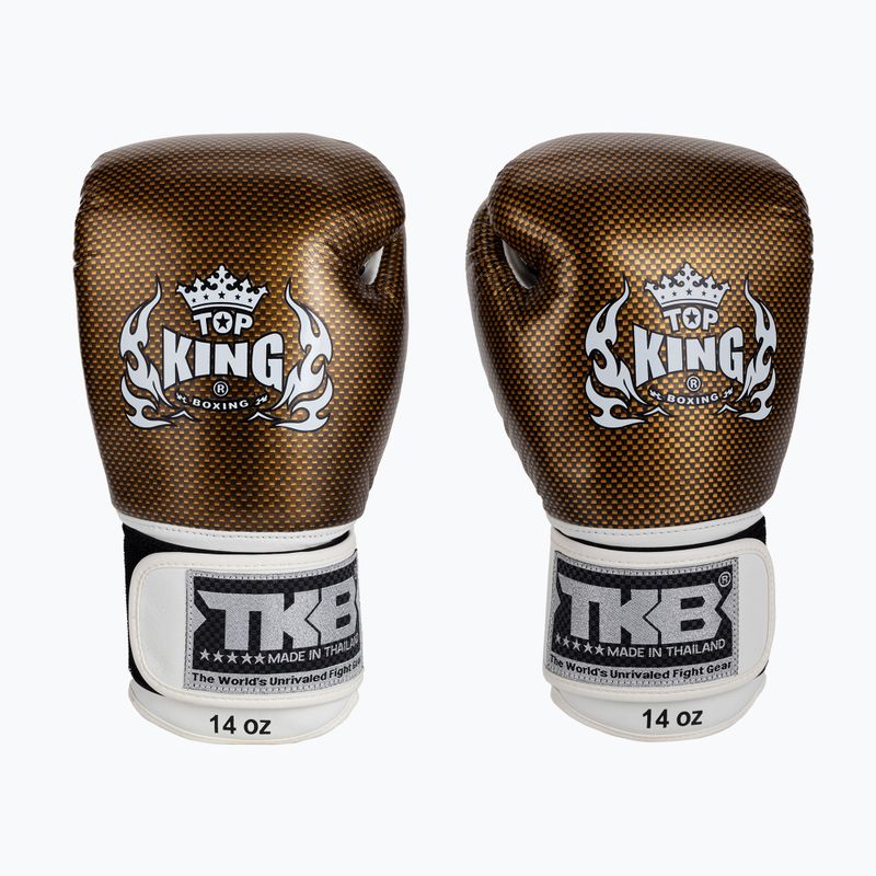 Guantoni da boxe Top King Muay Thai Empower bianco/oro 2