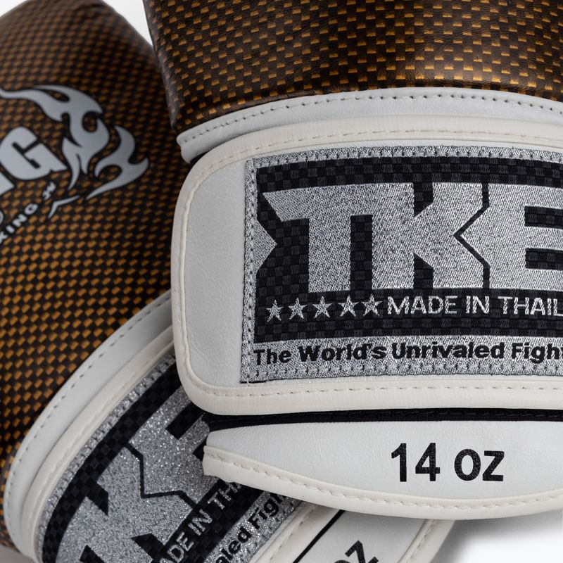 Guantoni da boxe Top King Muay Thai Empower bianco/oro 5