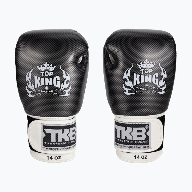 Guantoni da boxe Top King Muay Thai Empower Air bianco/argento 2