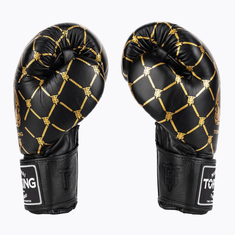 Guanti a catena Top King Boxing nero/oro 3