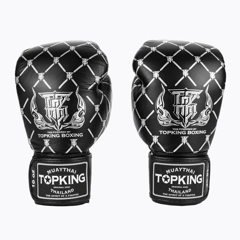 Guantoni da boxe Top King Boxing Chain nero/argento