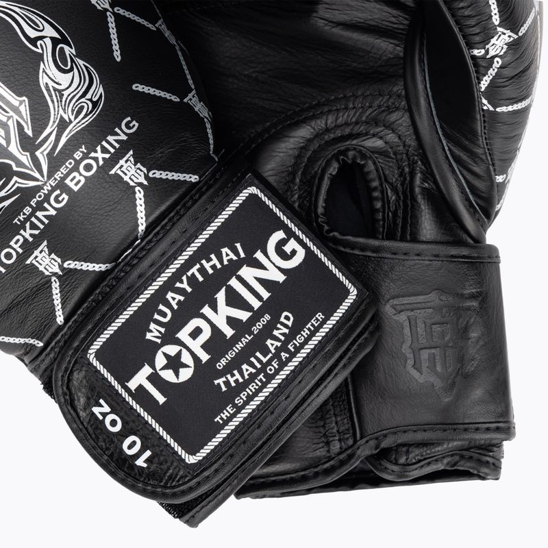 Guantoni da boxe Top King Boxing Chain nero/argento 4