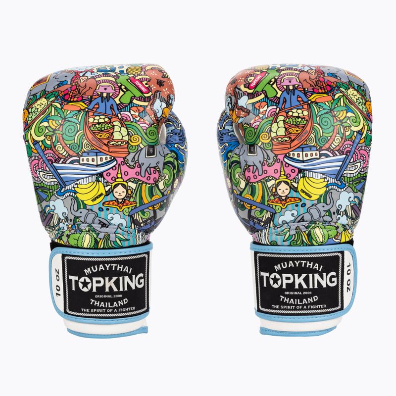 Guanti da boxe Top King Boxing Culture bianco/blu
