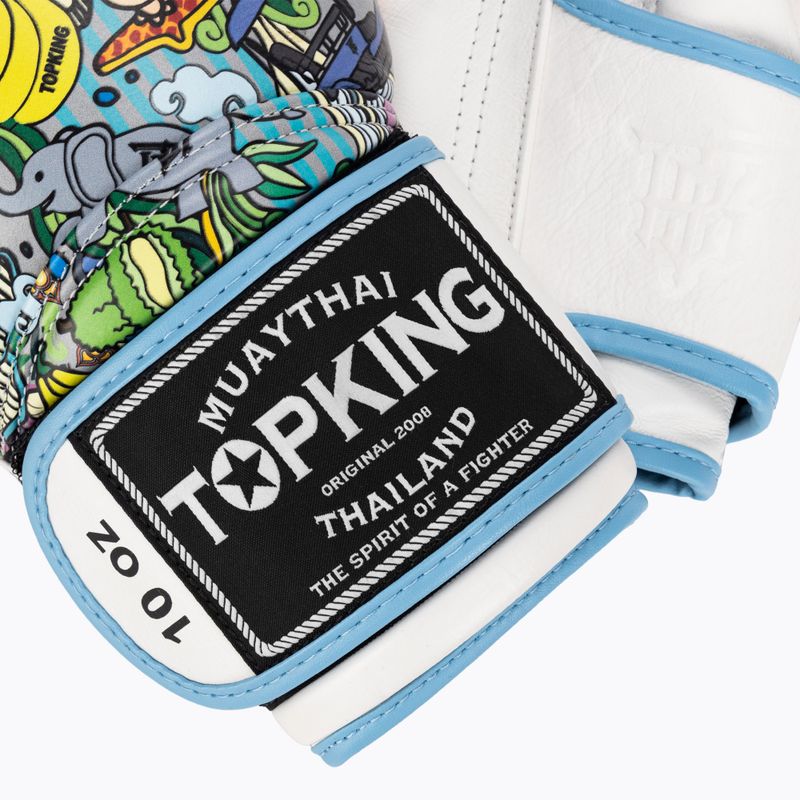 Guanti da boxe Top King Boxing Culture bianco/blu 4