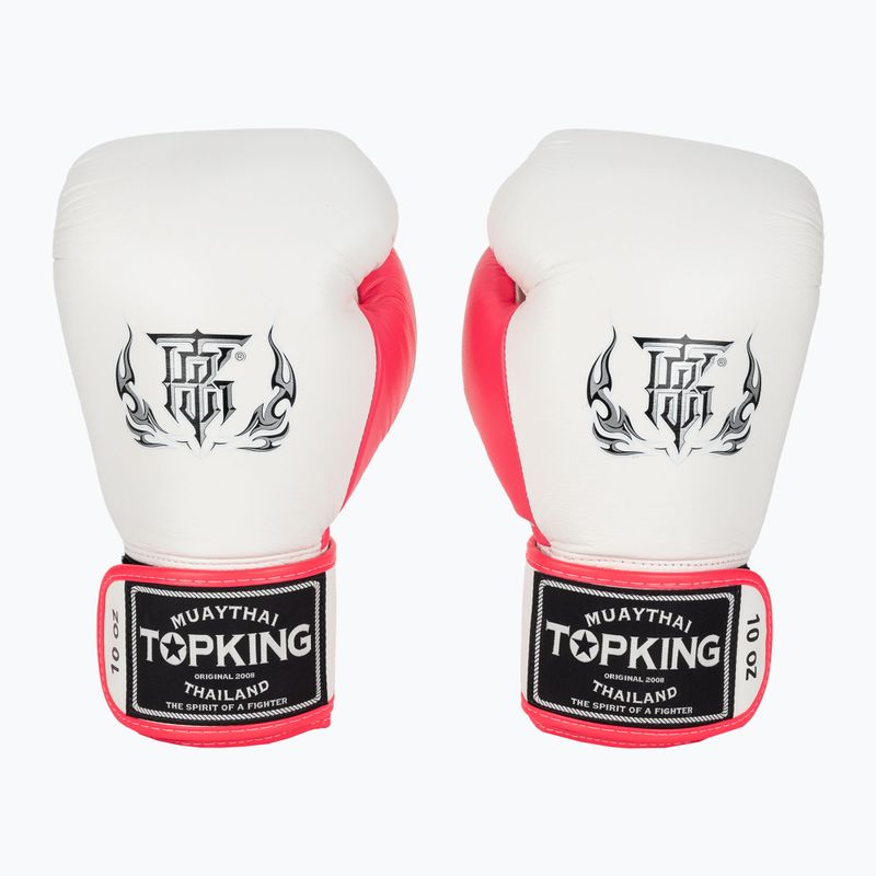 Top King Boxing Reborn guanti da boxe bianchi/rosa