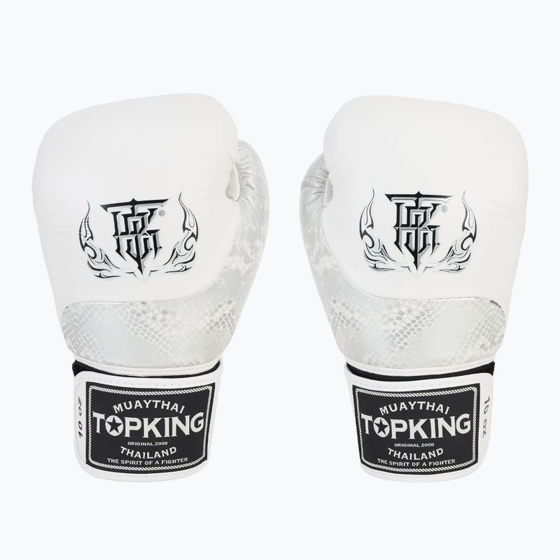 Guanti da boxe Top King Muay Thai Power Snake bianco/argento 2