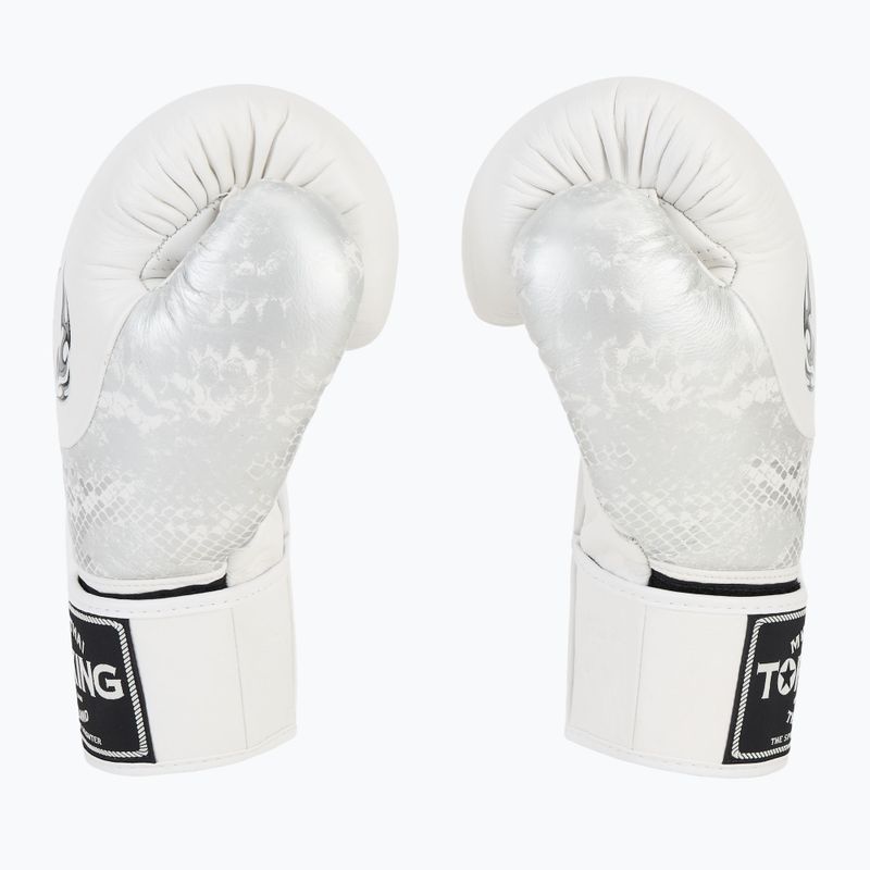 Guanti da boxe Top King Muay Thai Power Snake bianco/argento 4