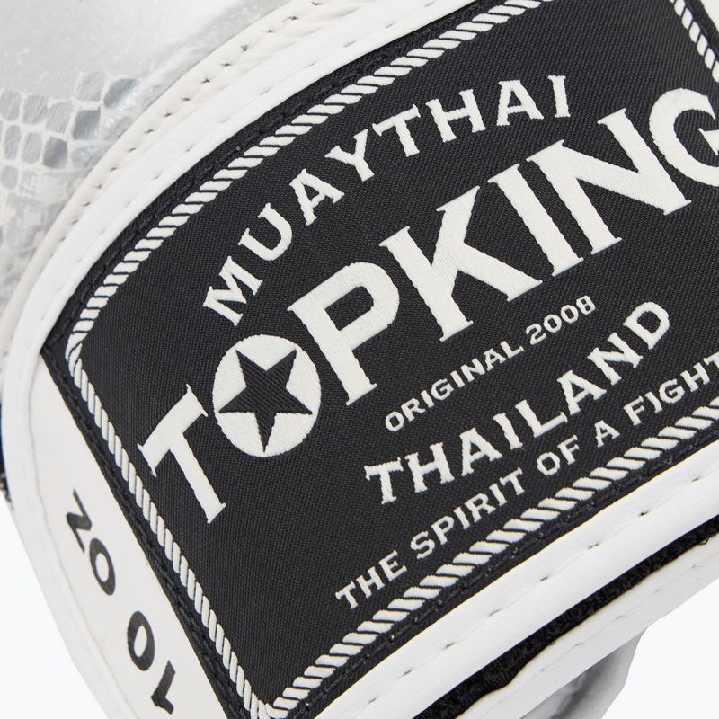 Guanti da boxe Top King Muay Thai Power Snake bianco/argento 5