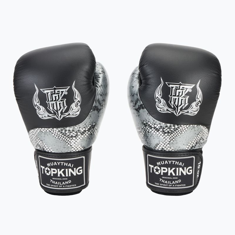 Guanti da boxe Top King Muay Thai Power Snake nero/argento 2