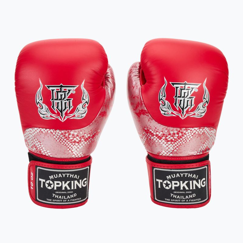 Guanti da boxe Top King Muay Thai Power Snake rosso/argento 2