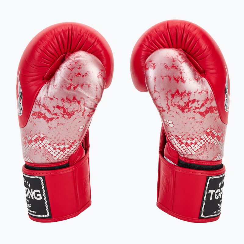 Guanti da boxe Top King Muay Thai Power Snake rosso/argento 4