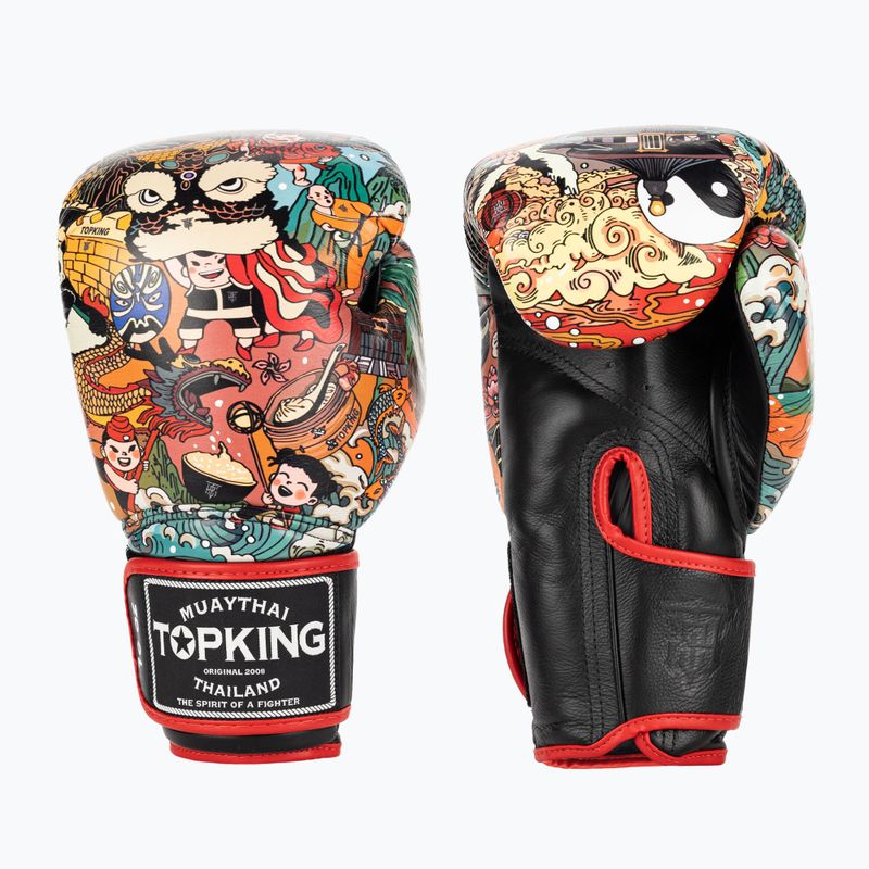 Guanti da boxe Top King Boxing Culture nero/rosso TKBGCT-2C2