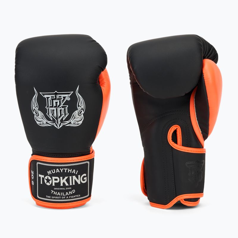 Top King Reborn Guantoni da boxe semi pelle bianco/arancio 3