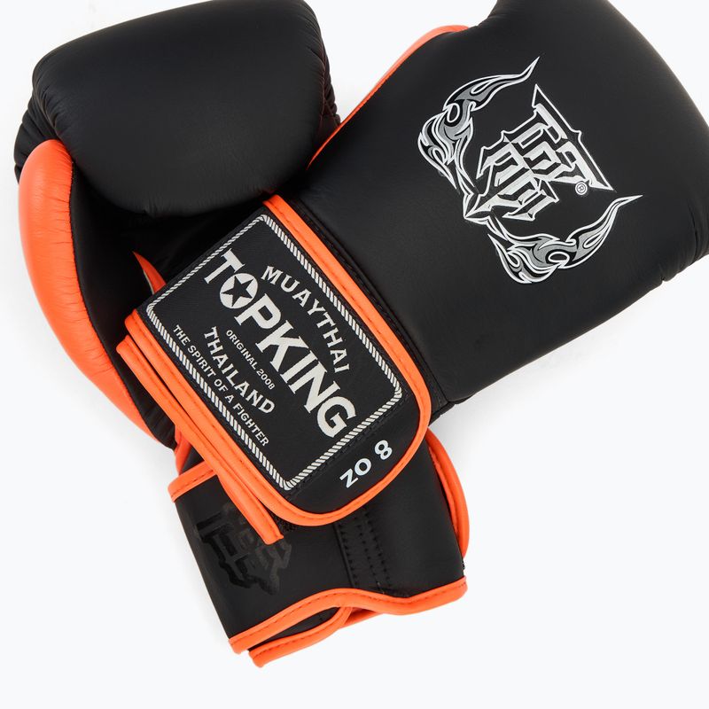 Top King Reborn Guantoni da boxe semi pelle bianco/arancio 5