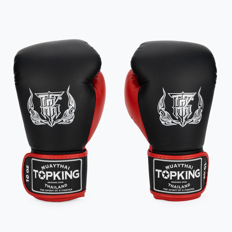 Top King Reborn Guantoni da boxe in pelle nera/rossa