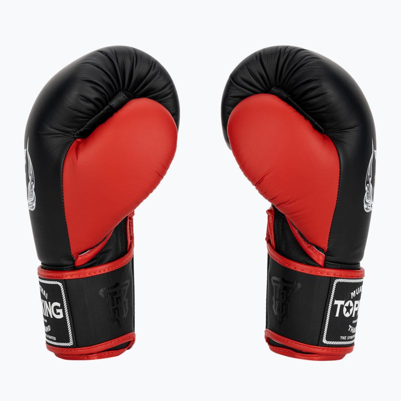Top King Reborn Guantoni da boxe in pelle nera/rossa 3