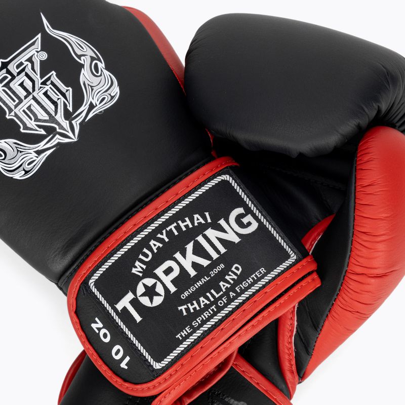 Top King Reborn Guantoni da boxe in pelle nera/rossa 4