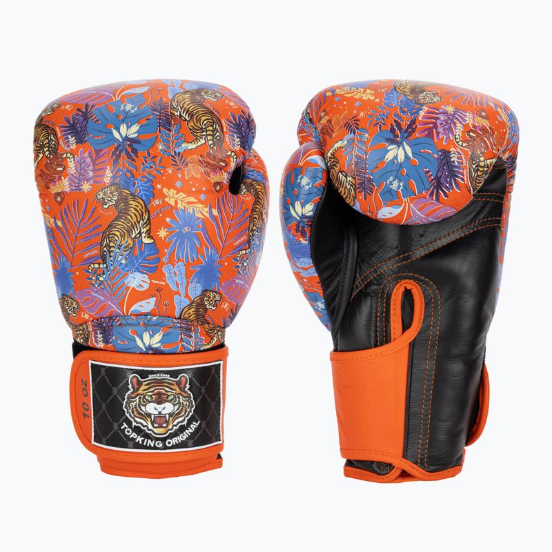 Guantoni da boxe Top King Boxing Wild Tiger nero/arancio