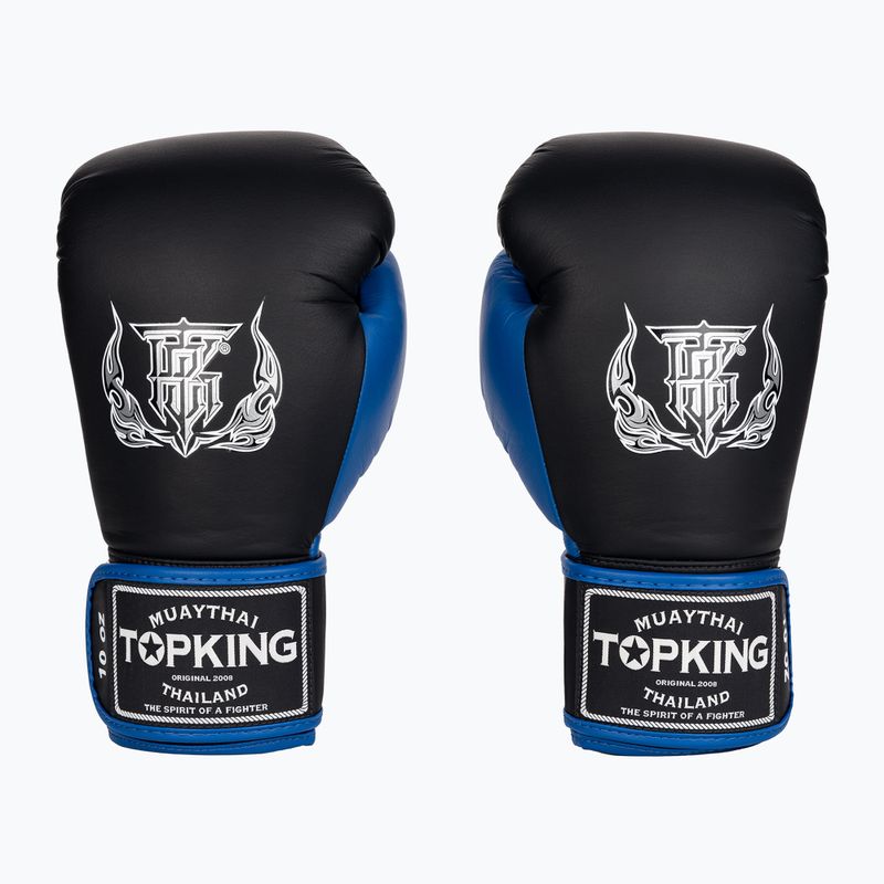 Top King Reborn Guantoni da boxe in pelle nera/blu