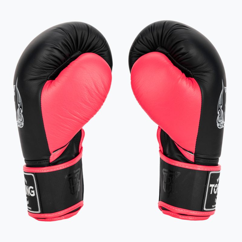 Top King Reborn Guantoni da boxe in pelle nera/rosa 3