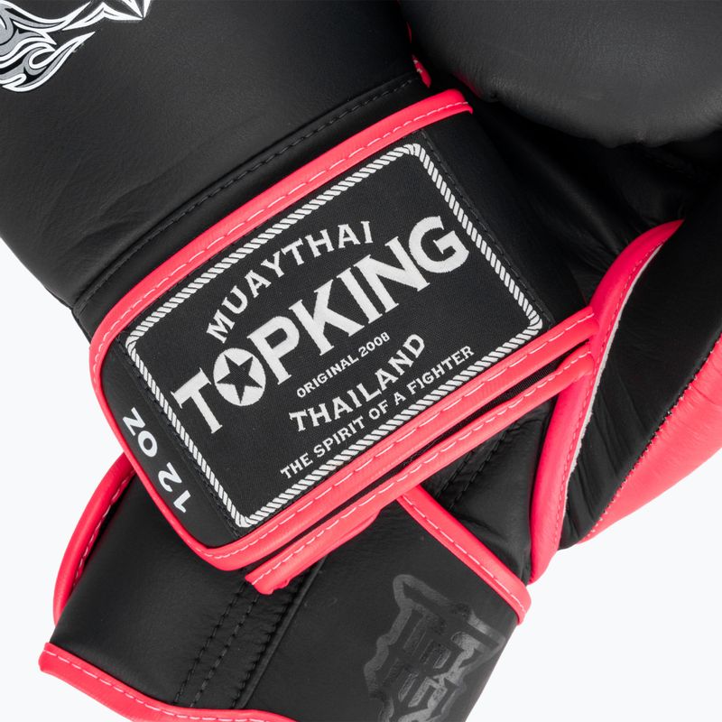 Top King Reborn Guantoni da boxe in pelle nera/rosa 4
