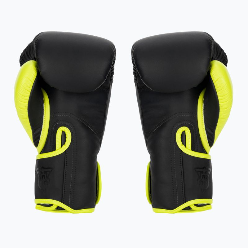 Guantoni da boxe Top King Reborn Semi Leather nero/giallo 2