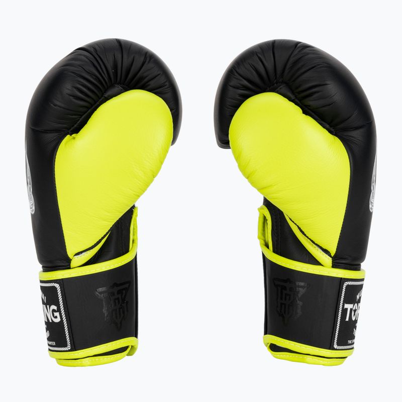 Guantoni da boxe Top King Reborn Semi Leather nero/giallo 3
