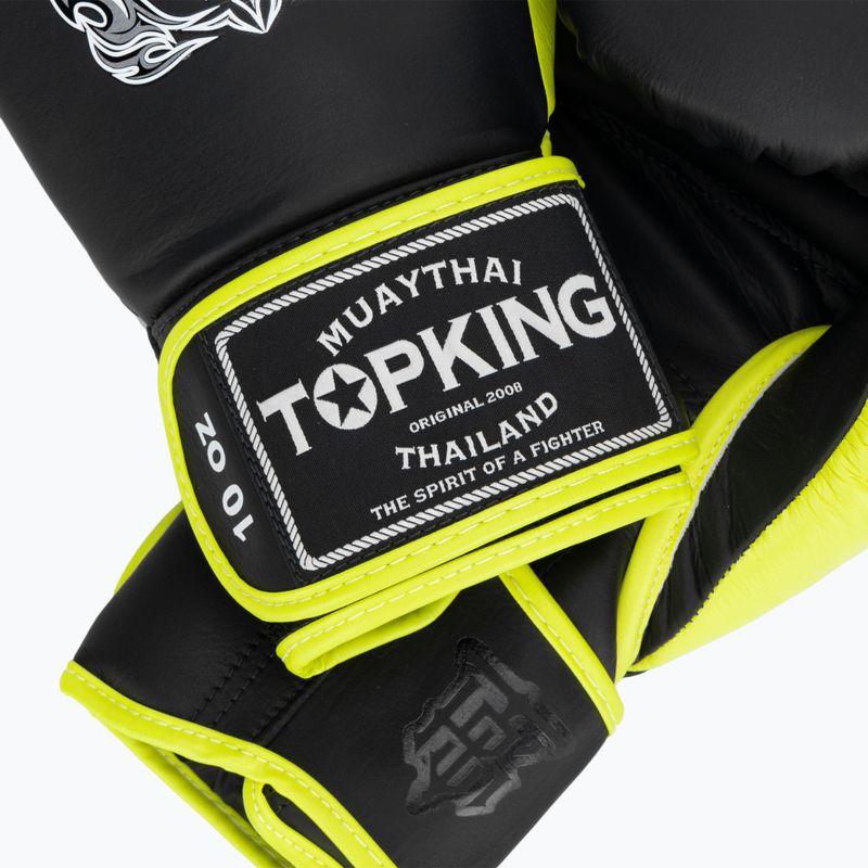 Guantoni da boxe Top King Reborn Semi Leather nero/giallo 4