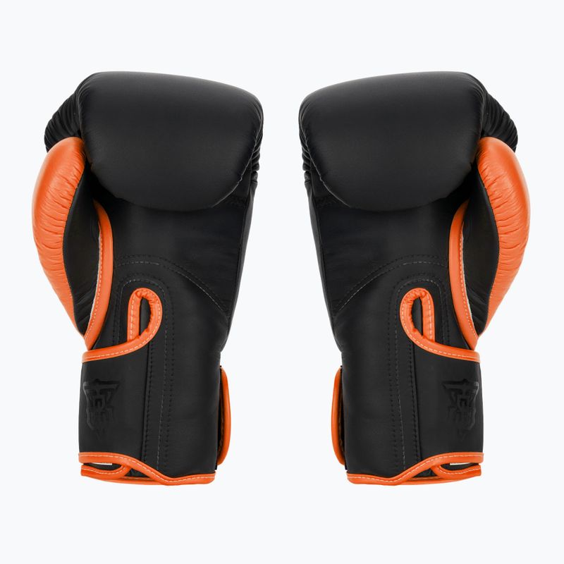 Top King Reborn Guantoni da boxe in pelle nera/arancione 2