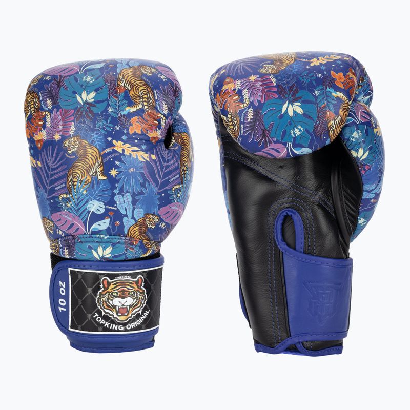 Guanti da boxe Top King Boxing Wild Tiger nero/blu