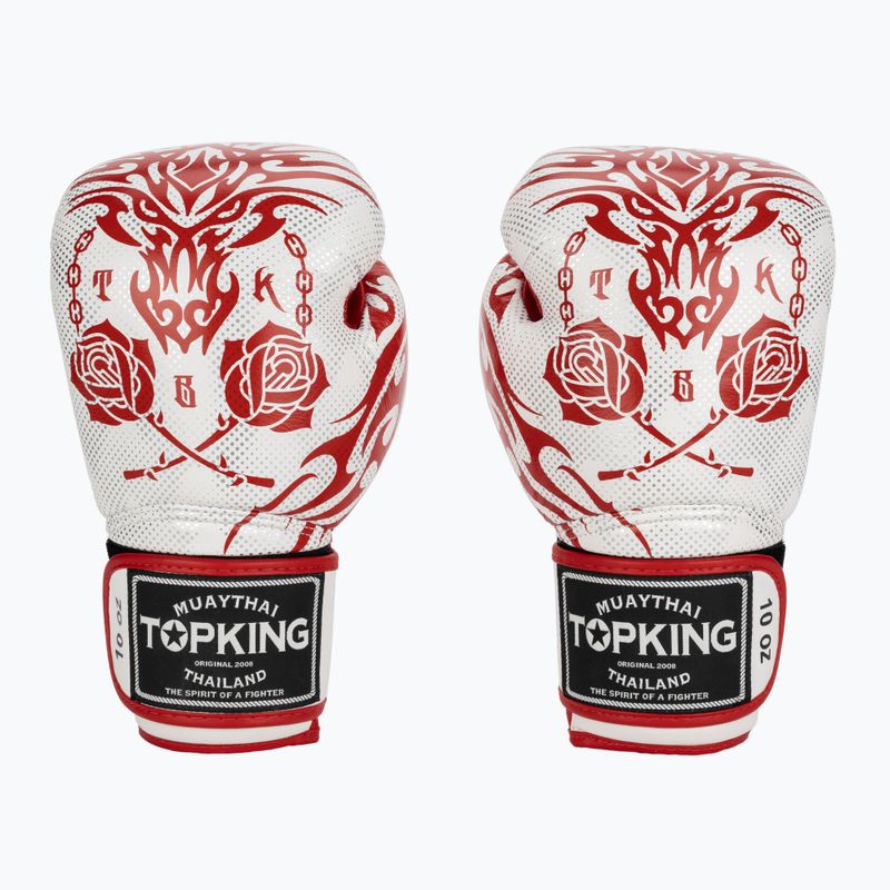Guantoni da boxe Top King Boxing Dragon rosso/bianco